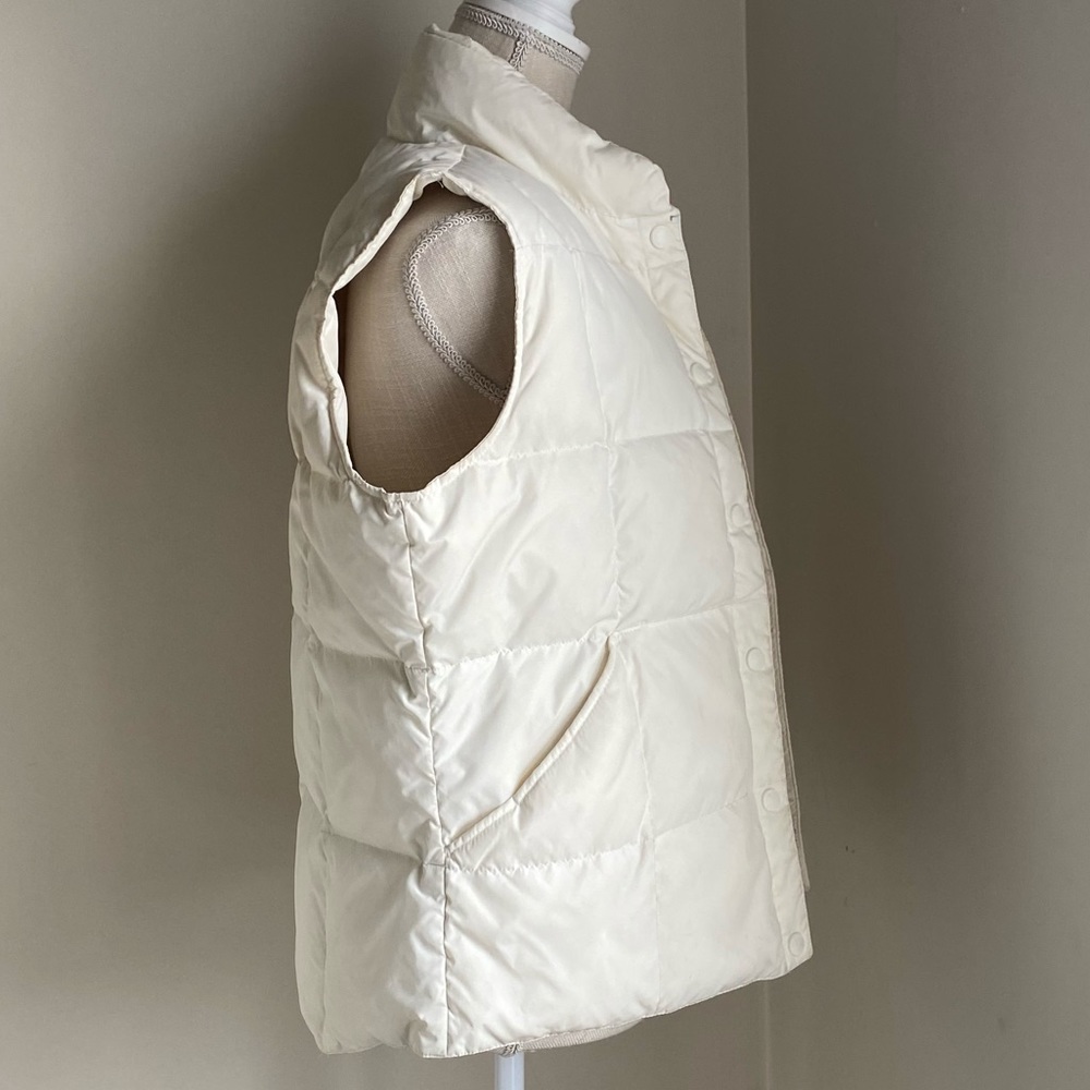 Lands' End Off-White Puffer Vest, S - Picture 11 of 16